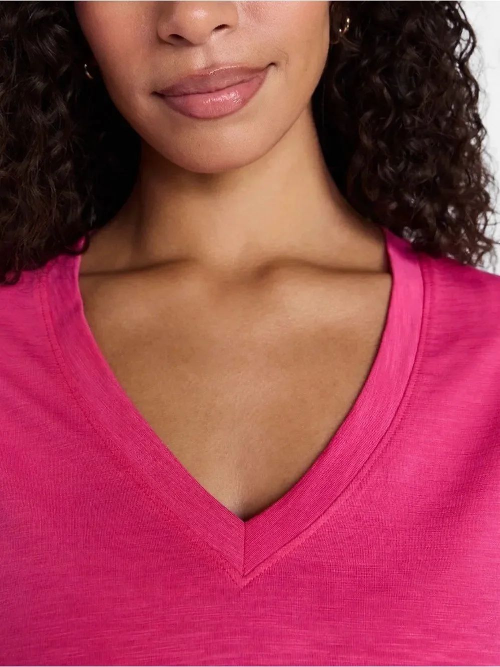 Women's Slub V Neck Short Sleeve T-Shirts 3-Pack Size XXL - Picture 8 of 9